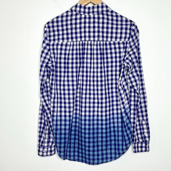 Pilcro Ombre Check Plaid Button Up Shirt Purple Womens Small Boho Anthropologie - Picture 7 of 8